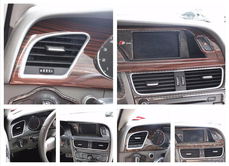 Suitable for 09-16 Audi A4L Carbon Fiber Peach Wood Interior Patch Retrofit Middle Control Meter surface plate sticker