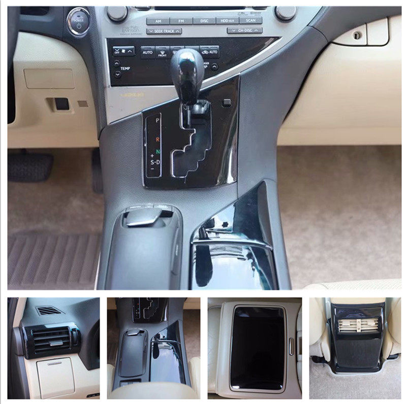 Dedicated to 09-14 Lexus RX carbon fiber interior modified mahogany interior central control gear stickers