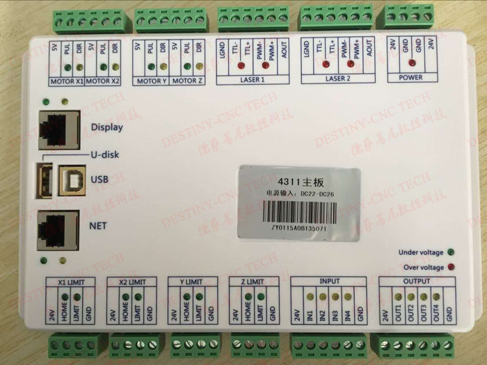 Zhiyuan ZY4311 laser control card panel CO2 laser engraving machine control system original Chinese and English