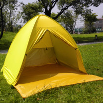 Two-person fully automatic outdoor awning coated with silver glue for sun protection and opening in 1 second ultra-light portable and simple beach awning with door