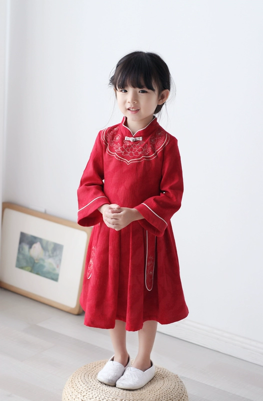 Cô gái Hanfu phong cách Trung Quốc bắt Zhouhuatong váy cưới đám cưới cô gái công chúa váy chủ Trung Quốc - Váy trẻ em cửa hàng quần áo trẻ em