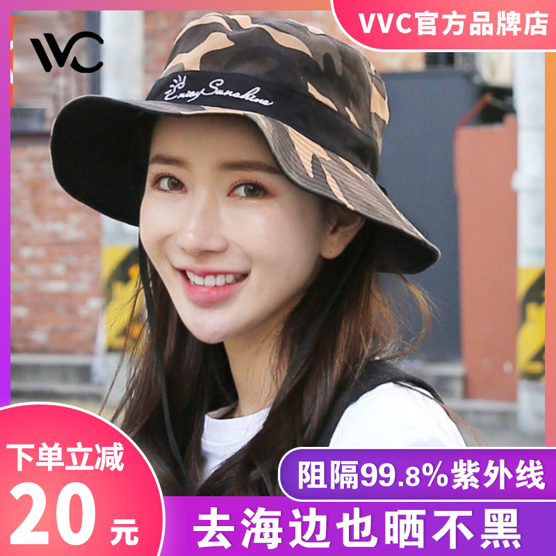 South Korea vvc camouflage fisherman hat Zhang Liang with the same outdoor travel sun visor sunscreen wild sunscreen hat