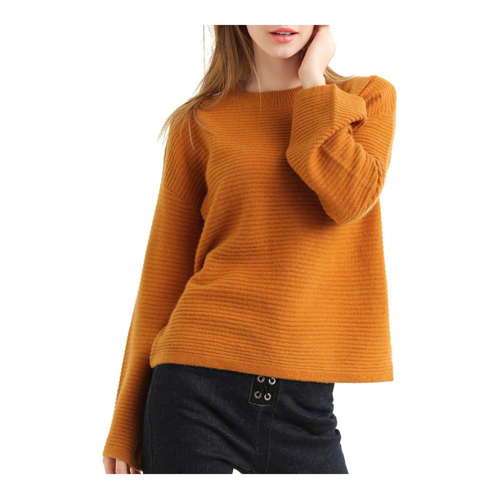 SARA PHILLIPS Multi-màu 100cashmere vòng cổ kết cấu lỏng lẻo mùa thu / mùa đông phụ nữ đan áo len cashmere áo len