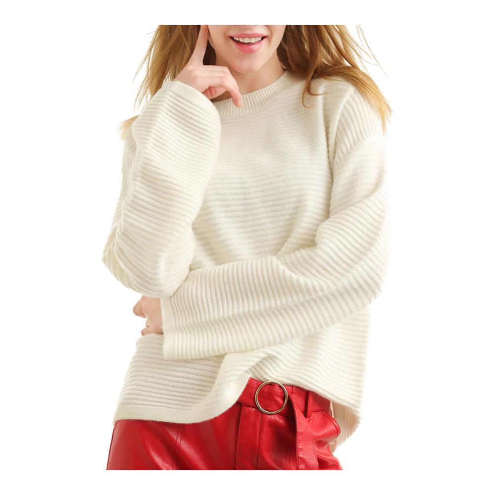 SARA PHILLIPS Multi-màu 100cashmere vòng cổ kết cấu lỏng lẻo mùa thu / mùa đông phụ nữ đan áo len cashmere áo len