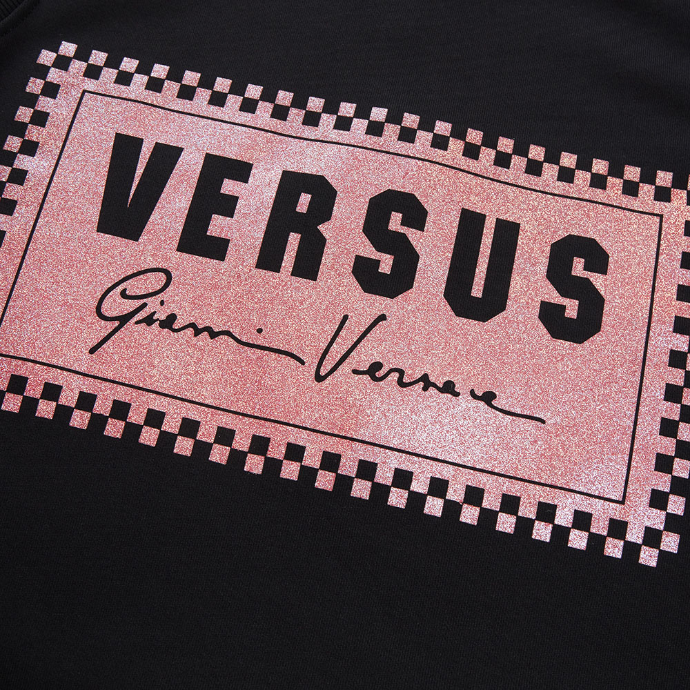 VersusVERSUS Versace Đen Pyin bông flash In Vòng cổ áo không tay Lady Dress