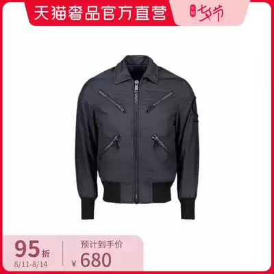 (Clearance at the end of the season)GATEONE dark blue embroidered side cuffs long-sleeved jacket Men's top