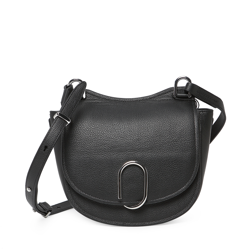 3. 1Phillip Lim 2020 Spring / Summer Đen da bò Lady Fashion One-Shoulder Bag Slanted Bag Saddle Bag