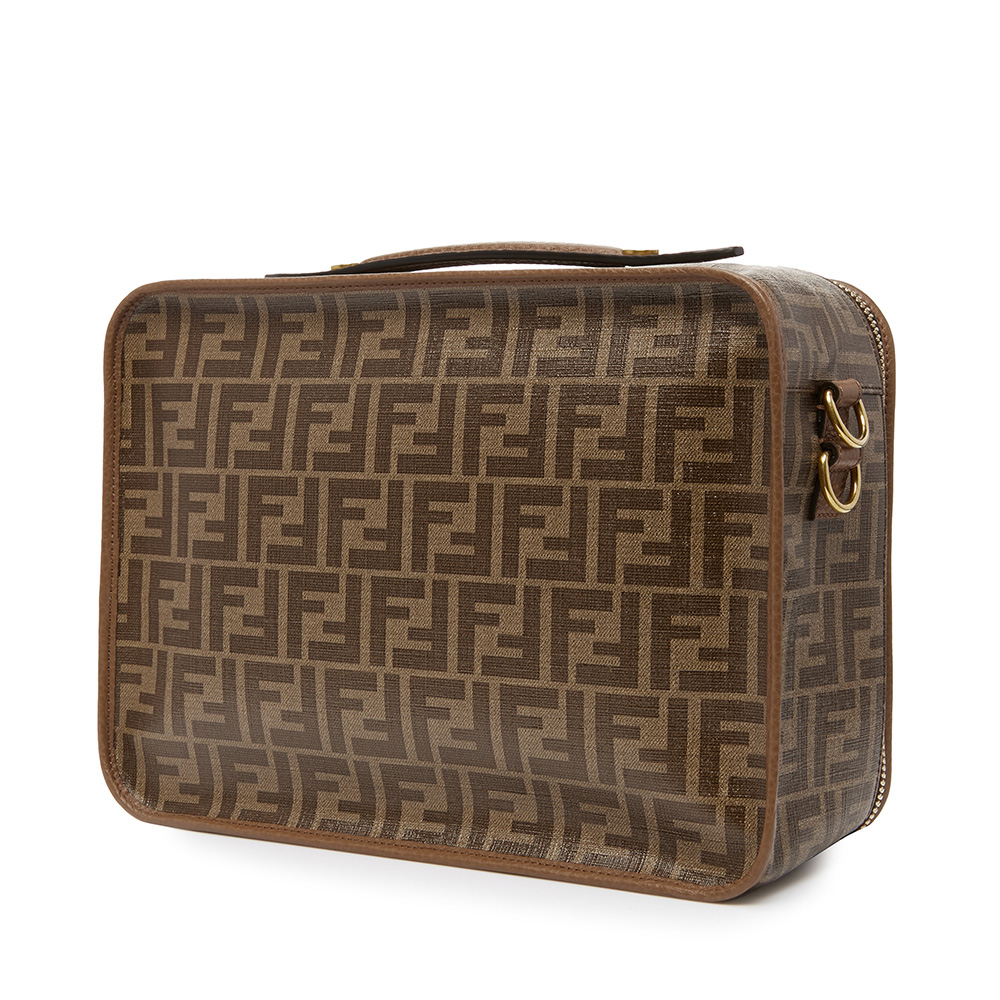 Fendi Fendi Brown Classic Double F Pattern Retro Casual Hand-held Mens Bag One-Shoulder Bag Slash Bag