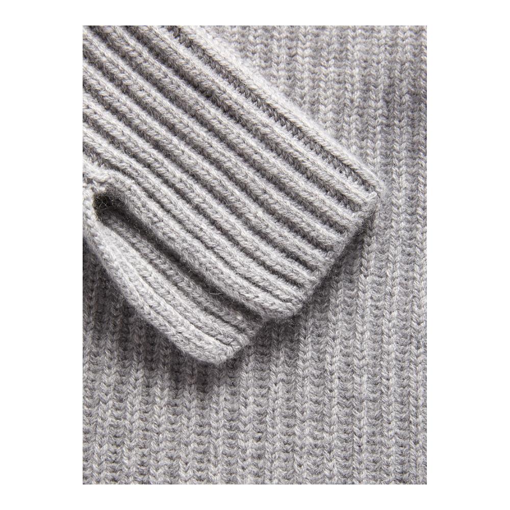 Grey 100cashmere phụ nữ cổ cao đan áo len cashmere áo len cashmere