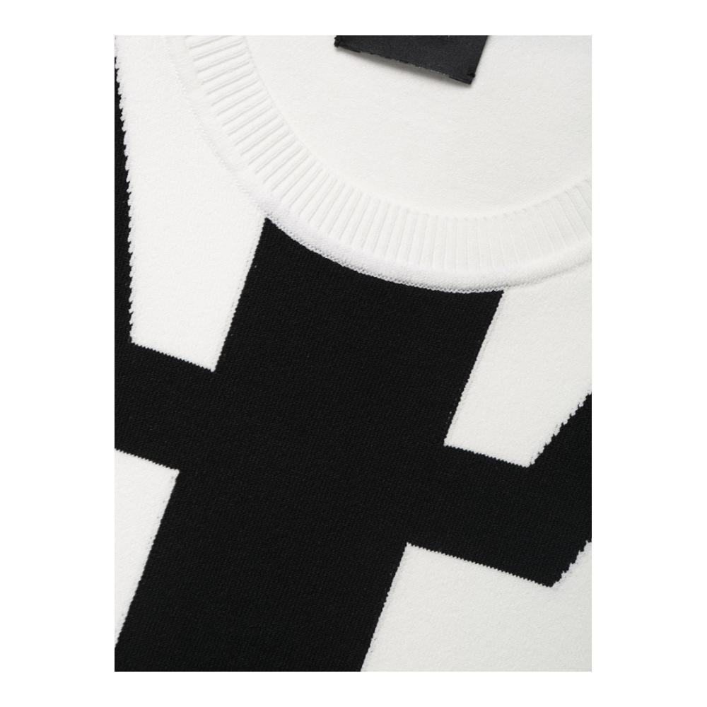 CREAZIONI tròn màu trắng cổ áo đơn giản không tay bình thường của nam giới dệt kim vest.