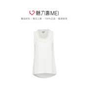 Cổng Pose Tính cách trắng thời trang Gỗ Ears trang trí phụ nữ không tay trên Vest