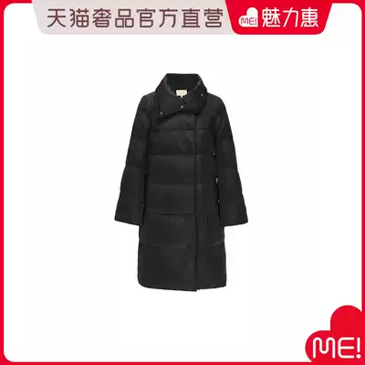 Ports Pozi black simple quilted casual Joker lapel design Lady Long version down jacket temperament Classic