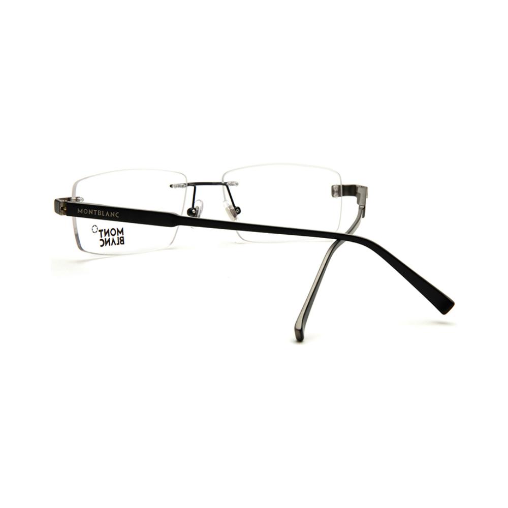 Bán trước kính Montblanc khung đen hình chữ nhật không khung mắt kính rayban