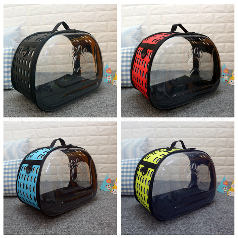 Transparent cat bag pet go out portable cat dog space capsule box cage foldable portable shoulder messenger bag