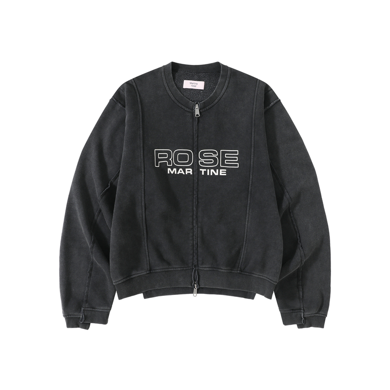 Roaring Little Eyes Martine Rose 25Fw Washed Distressed Deconstructed Zipper Sweatshirt Jacket Cai Xukun