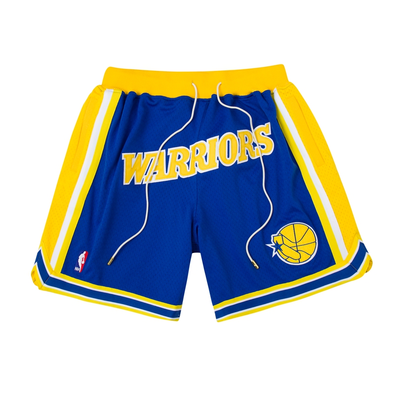 Roaring Little Eyes JUST Don Warriors Warriors Retro High Street Mesh Embroidered Casual Shorts