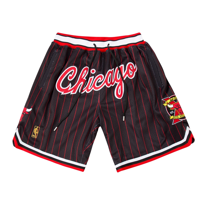 Roaring Little Eyes JUST Don Black Striped Chicago Bull High Street Mesh Shorts
