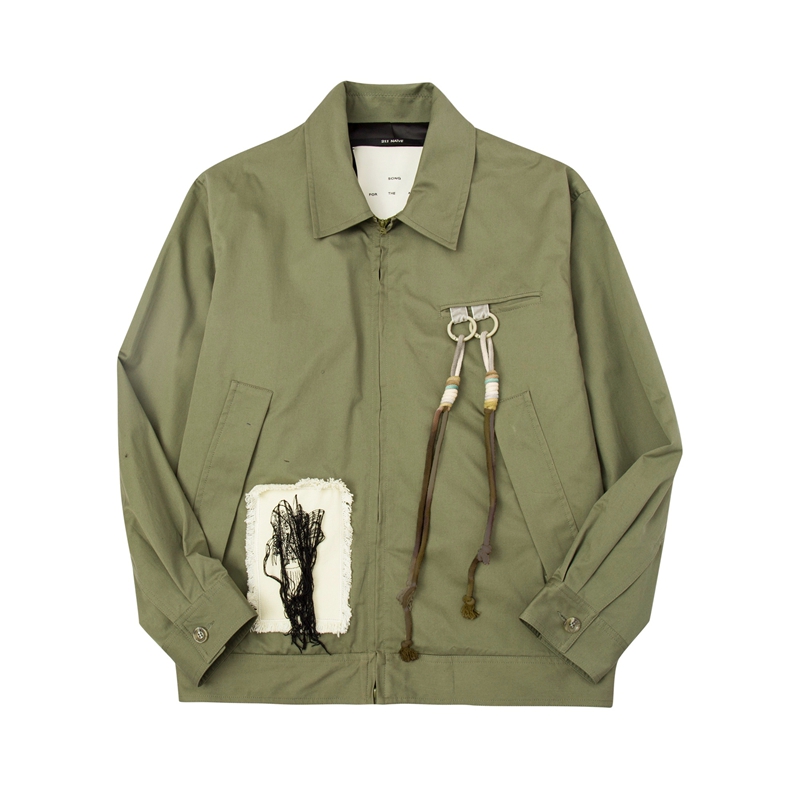 Roaring Small Eyes SongForTheMute Morandi Color SFTM Patch Tassel Matcha Jacket