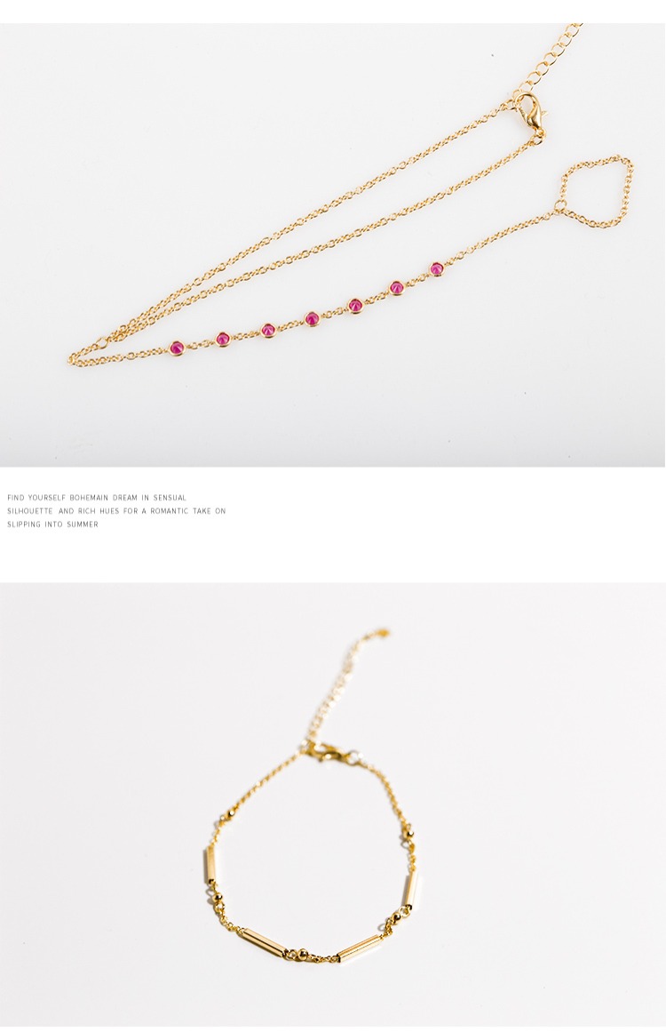 SINCE THEN retro cá tính gợi cảm zircon đơn giản kỳ nghỉ bãi biển chuỗi dài ngón chân chuỗi vòng chân nữ mùa xuân và mùa hè - Vòng chân vòng chân nam