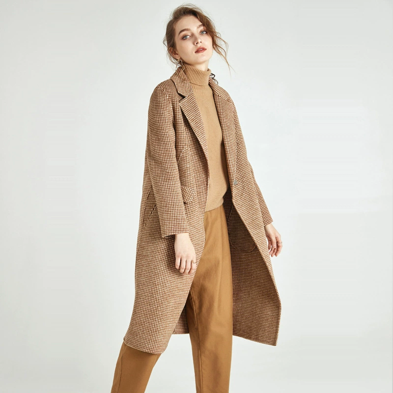 Thời trang áo hai dây cashmere nữ 2019 mùa thu và mùa đông Áo len phổ biến giữa chiều dài - Trung bình và dài Coat