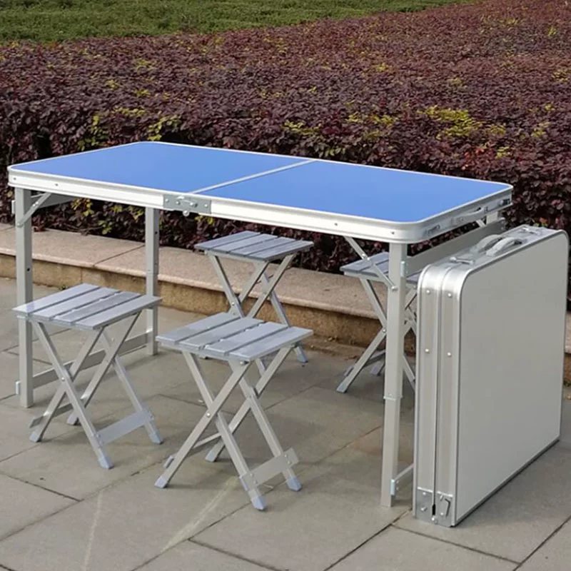 [Outdoor folding table and chair night market stall table ground promotion display portable simple camping barbecue picnic table]