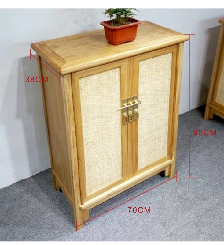 Đồ nội thất cổ điển mới của Trung Quốc cổ điển chạm khắc cây du tủ lưu trữ bên tủ gỗ rắn tủ trà đơn giản với tủ ngăn kéo - Buồng