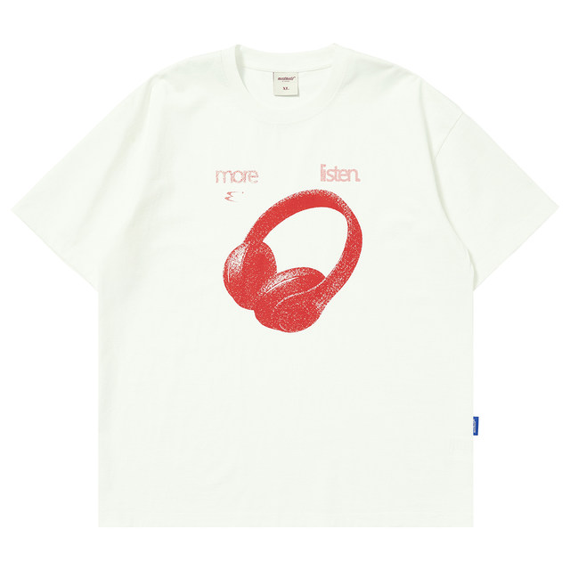 Mentmate24SS original niche headphone printed T-shirt summer men and women unisex BF all-match short sleeves