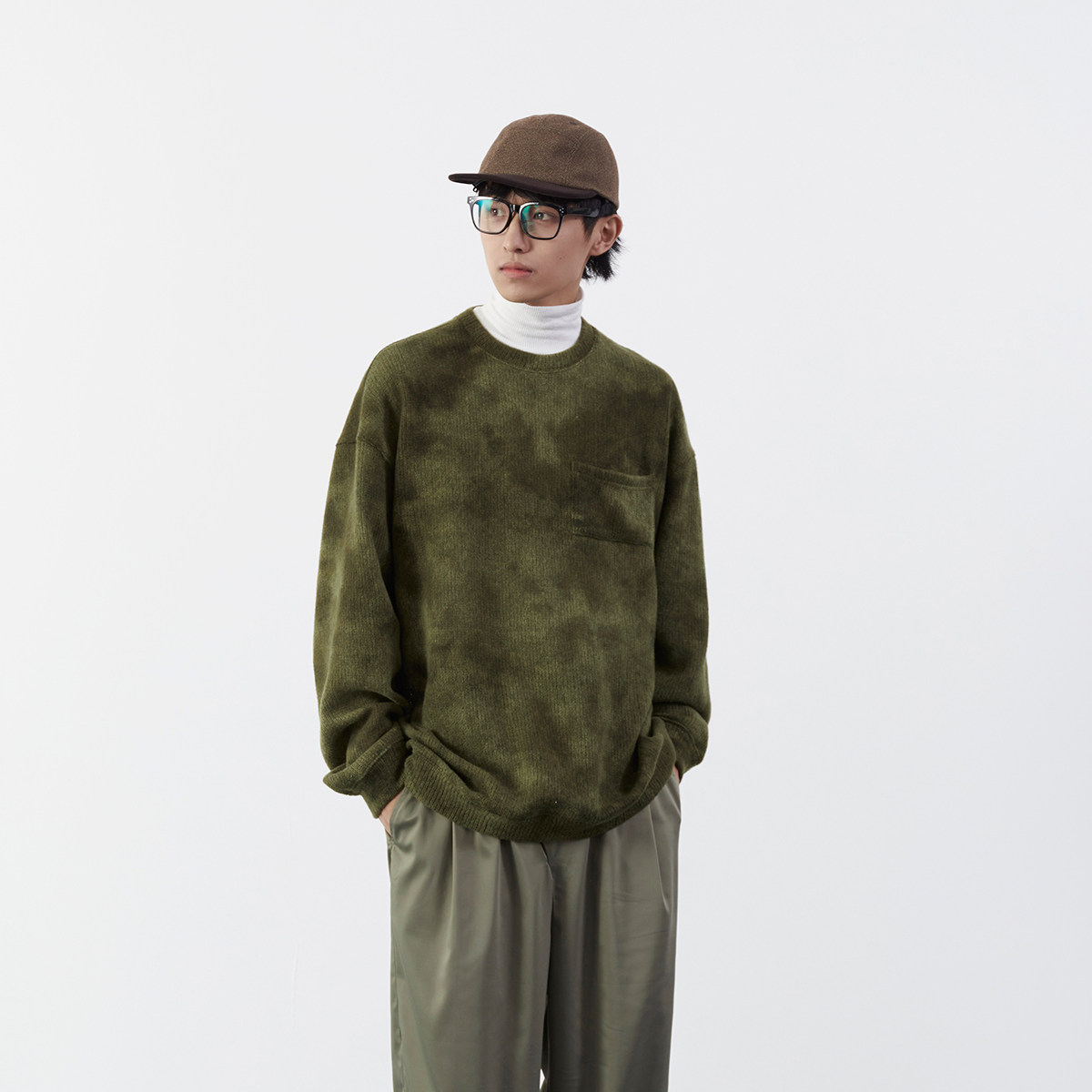 (Tide woo exclusive) Mentmate ink mood atmosphere tie dyed sweater Japanese commuter men and women Autumn Winter