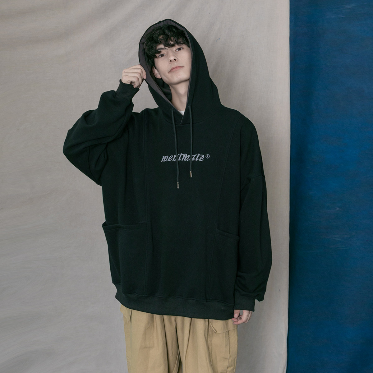 Mr Montmartre Korean winter oversize wind men and women couples hoodie loose plus velvet sweater jacket