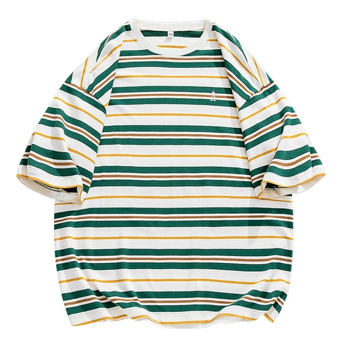 悟空有货 Японская брендовая футболка с коротким рукавом для влюбленных для отдыха, с вышивкой