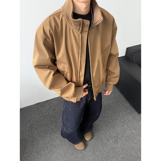 American retro stand collar bomber jacket men's trendy brand