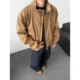 American retro stand collar bomber jacket men's trendy brand