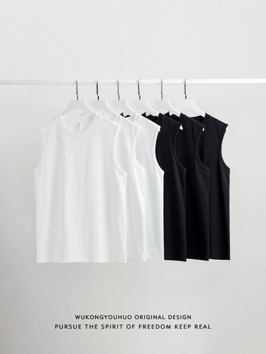 悟空有货 Летний цветной спортивный базовый жилет, хлопковая футболка без рукавов