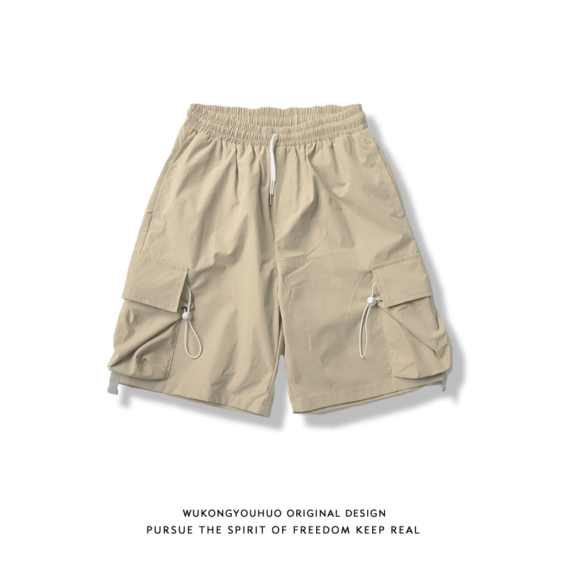 Epiphany with goods day series retro minimalist pure color tooling shorts male tide card functioning pocket loose sport 50% pants