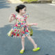 原创童装女童小飞袖碎花连衣裙2025夏季新款小女孩油画露背吊带裙