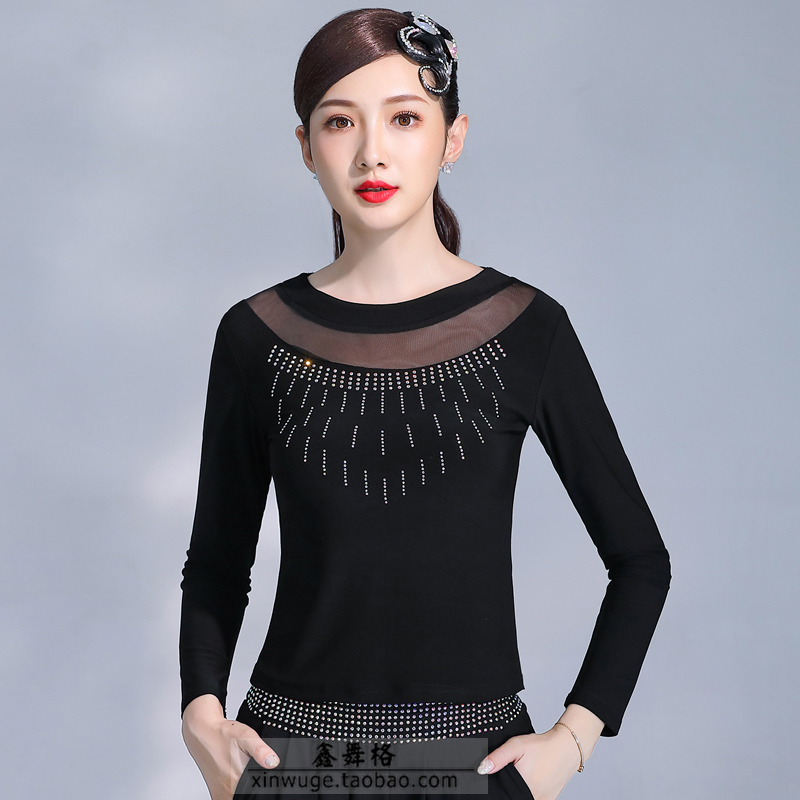 New Austrian drill sailor dance jitba three-step modern dance shirt Latin dance practice clothes female national standard dance dance clothes