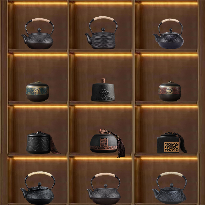 Chinese-Style Retro High-End Tea Room Atmosphere Decoration Tea Cabinet Antique Shelf Teapot Tea Canister Tea Ceremony Ornaments Crafts Chinese-Style Retro High-End Tea Room Atmosphere Decoration Tea Cabinet Antique Shelf Teapot Tea Canister Tea Ceremony Ornaments Crafts