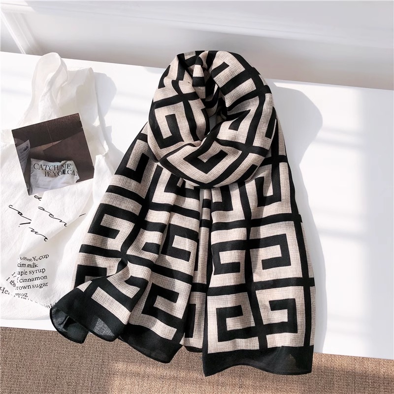Cence Kaer method 100 lap cotton linen feel soft and long style large shawl warm plaid winter scarf-Taobao