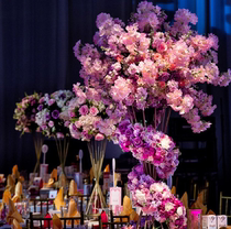 New wedding main table flower arrangement Wedding sign-in table flower arrangement ornaments Wrought iron beauty Chen Xiaoman waist road lead flower rack