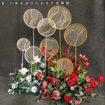 Wedding Decoration Props New Stick candy Road Pendulum Pieces stage Decorative Iron Art Golden Background Scene Arrangement