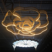 Wedding Hall Props Wedding Hall Events Large Chandeliers Iron Art Collage Flowers Styling Aerial Decoration Arrangement Pendants
