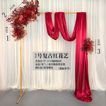 New wedding props stage background frame iron decorative flower frame custom gold wedding square arch shelf