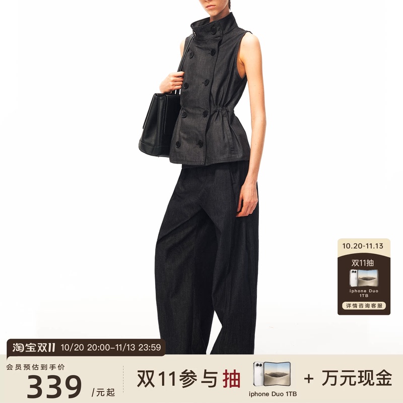 Jcaesar Women Adventure Stand Collar Genuine Leather Vest High-Quality Xinjiang Cotton Lightweight Genuine Leather Double-Breasted Design