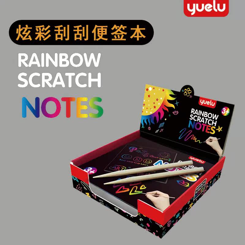 YUELU Leap Deer Convenience Stickup Painting 100 Loaded Colorful Message Scraped paper Creative Cross-border Thermal Pin Graffiti Painting