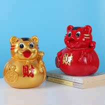 Tiger Piggy Bank advanced resin Lucky Tiger ornaments cartoon large only can not enter the year of the Tiger piggy bank gift