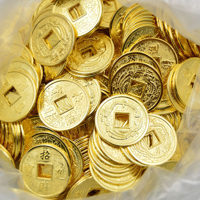 2.4-2.5cm Gold-Plated Small Copper Coins DIY Jewelry Accessories Money Tree Fortune Tree Mini Wealth-Attracting Copper Coins