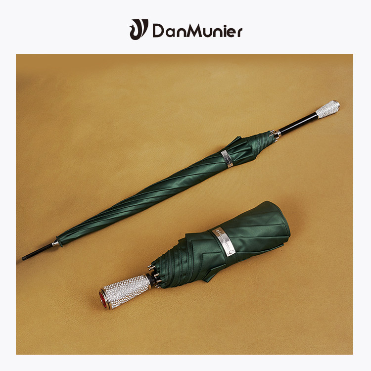DanMunier 8-bone embedded umbrella female wind-resistant reinforcement simple folding umbrella manual triple folding umbrella
