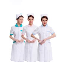 Nurse clothing short sleeve summer drugstore beauty salon supplies beauty clothing white coat round neck open practice clothing overalls