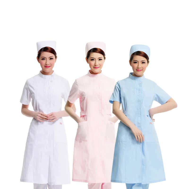 Nurse Service Short Sleeve Summer Drugstore Beauty Salon Supplies Beauty guide Medical clothes White large coat stand pinching needle workwear