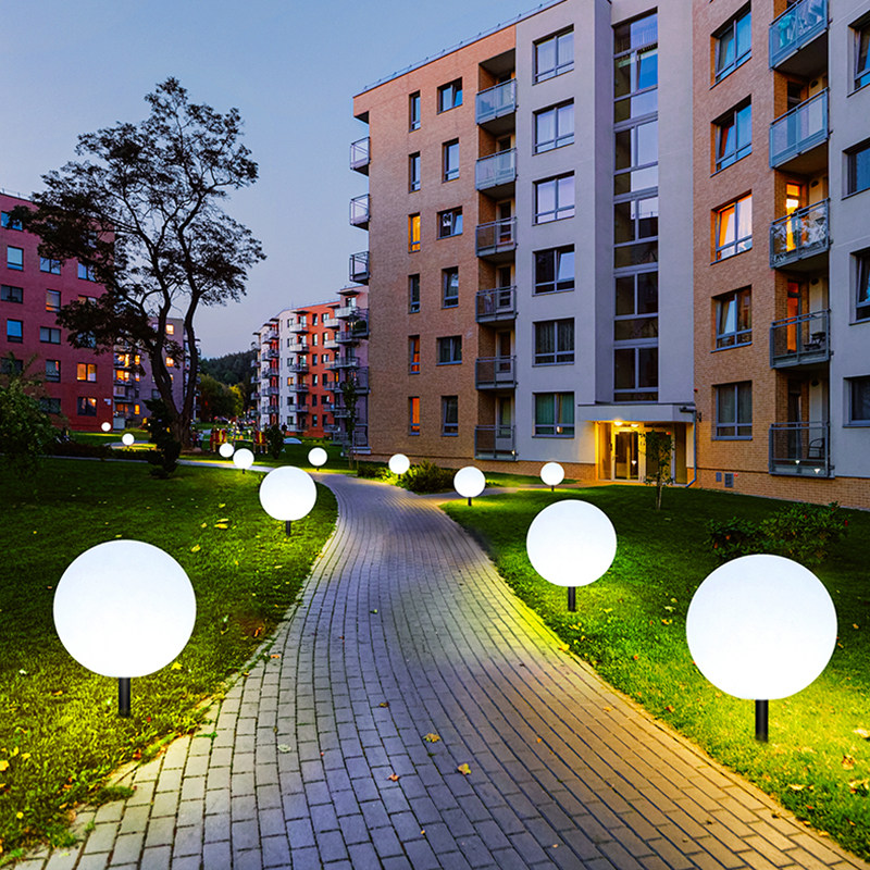 LED Outdoor Intercalation Round Ball Lamp Villa Landscape Lead Street Lamp Courtyard Road Grass Terrace Light Waterproof Floor Decorative Lights-Taobao